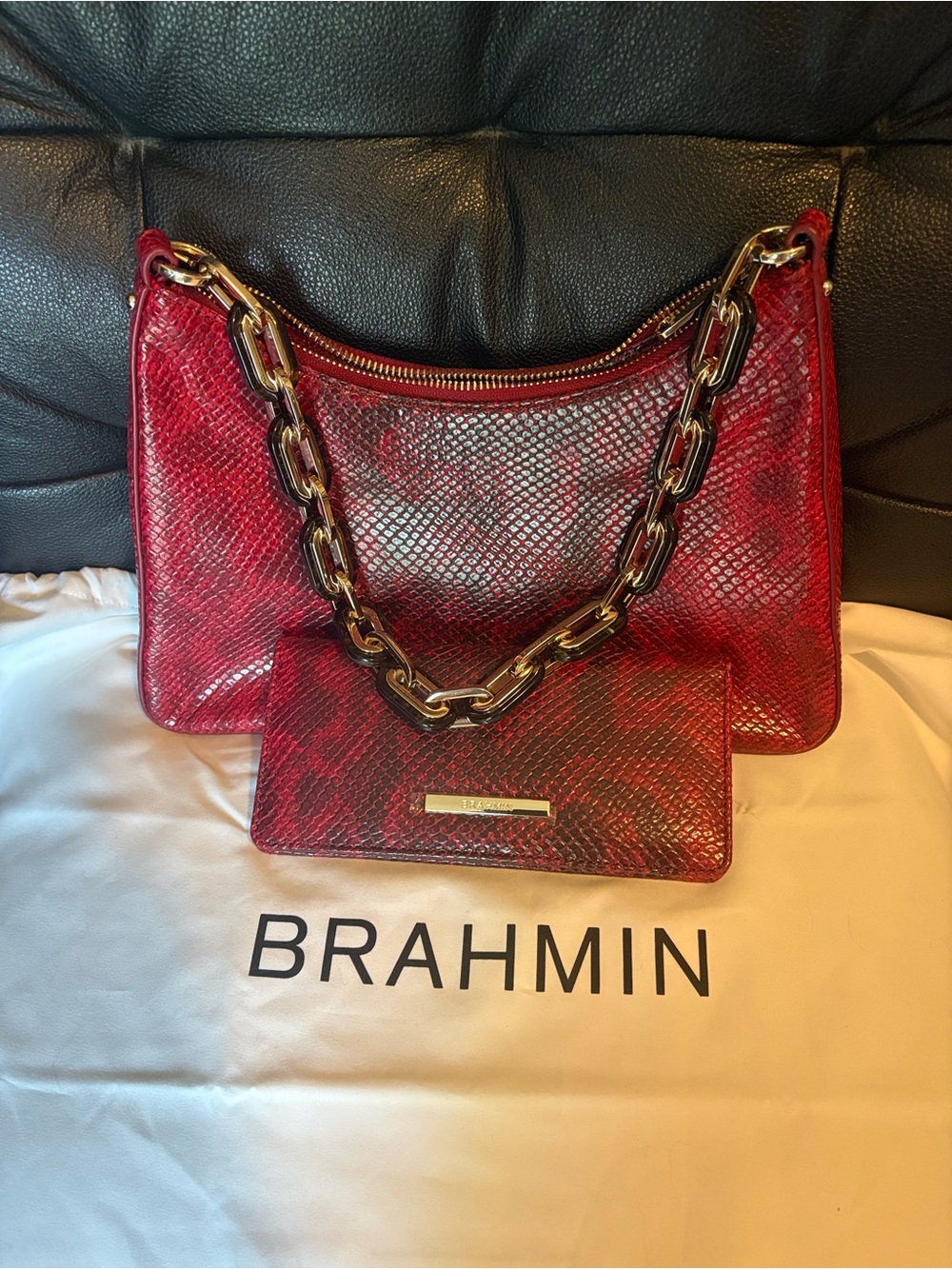 Brahmin Esme and wallet set red